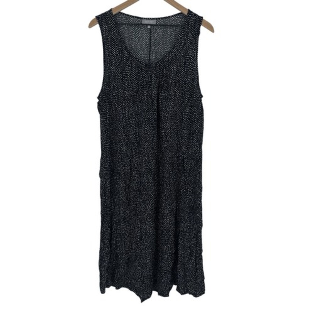 Habitat Midi Dress Womens XL Black‎ White Polka Dot Sleeveless Classic